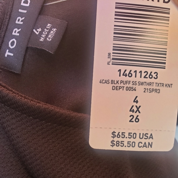 New! Plus Size 4X Torrid Black Mini Textured Knit Skater Dress - Picture 5 of 5